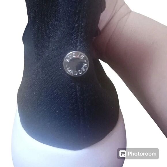 Steve Madden Womens Floral Embroidered Black Stretch Raya Sneakers Size 11 - Picture 3 of 7